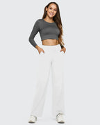 High-Waist Weite Hose — Office Fit，Butt-Lifting
