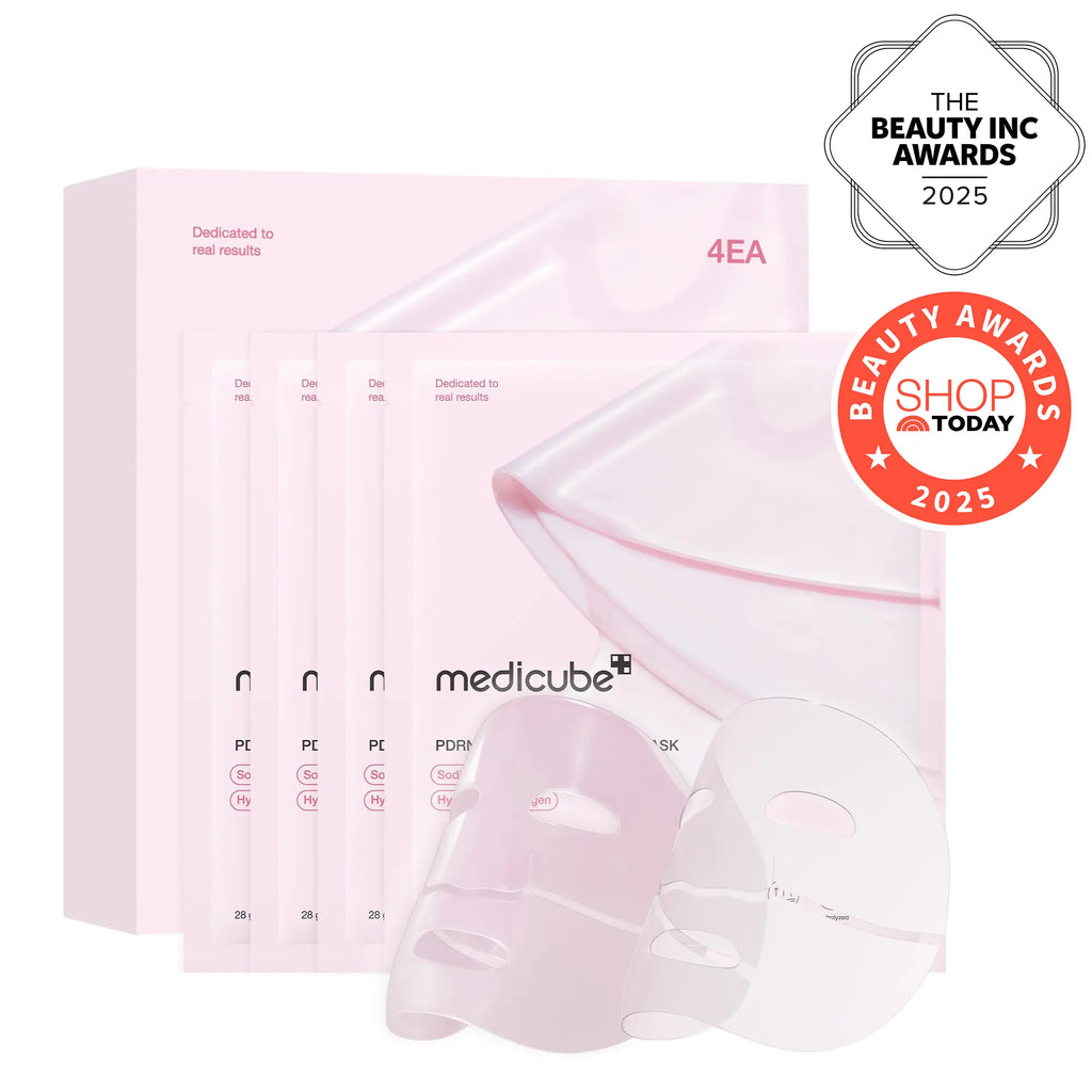 [medicube] PDRN Pink Collagen Gel Mask 4Sheets Salmon DNA Color Changing Pink GlowCollagen Facial Mask Korean Skincare