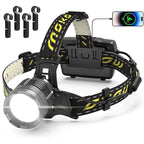 Moko 20000 lumen rechargeable headlamp-80H long battery life detachable, 8 modessuper bright 50W bulb IP68 waterproof 90 °adjustable sensor headlight for outdoorcamping fishing running hunting TacticalFlashlight