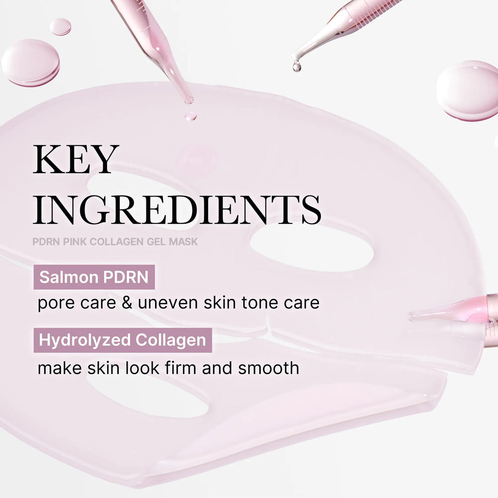 [medicube] PDRN Pink Collagen Gel Mask 4Sheets Salmon DNA Color Changing Pink GlowCollagen Facial Mask Korean Skincare