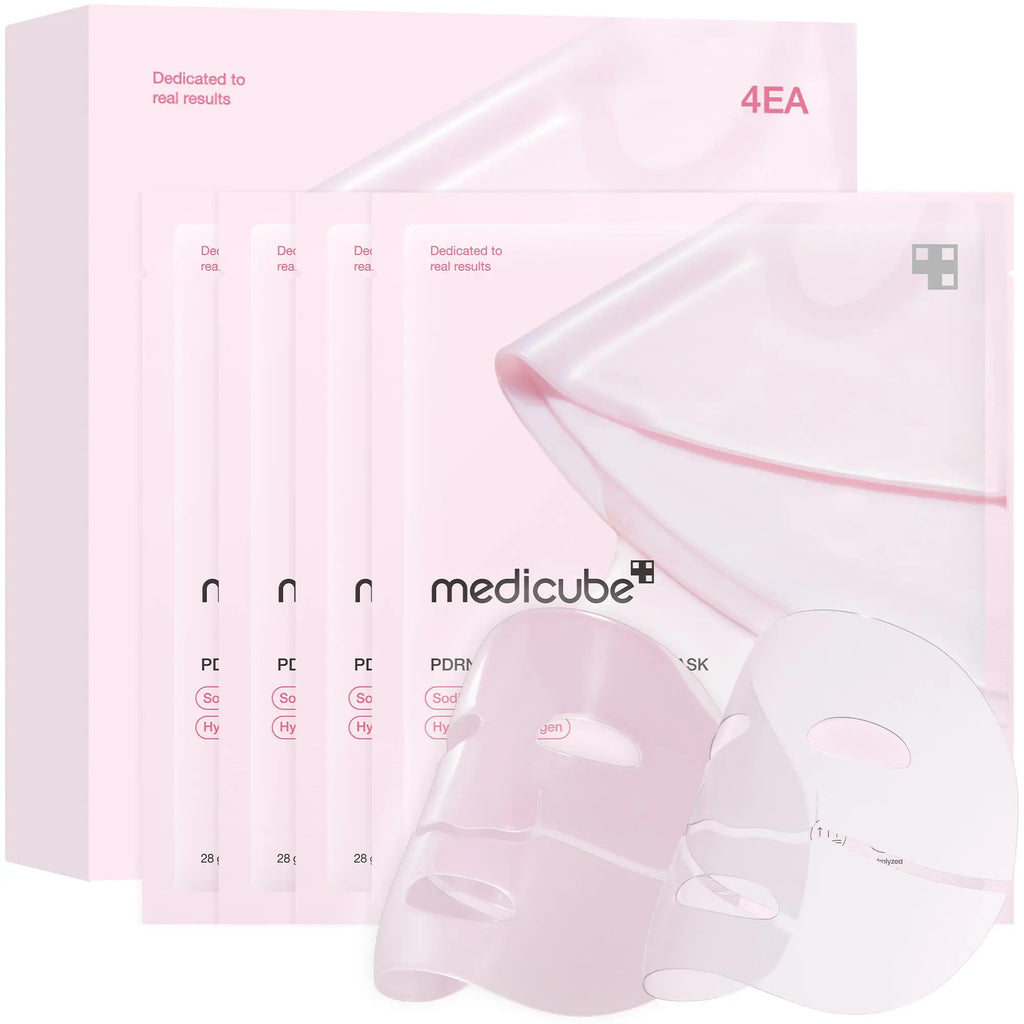 [medicube] PDRN Pink Collagen Gel Mask 4Sheets Salmon DNA Color Changing Pink GlowCollagen Facial Mask Korean Skincare