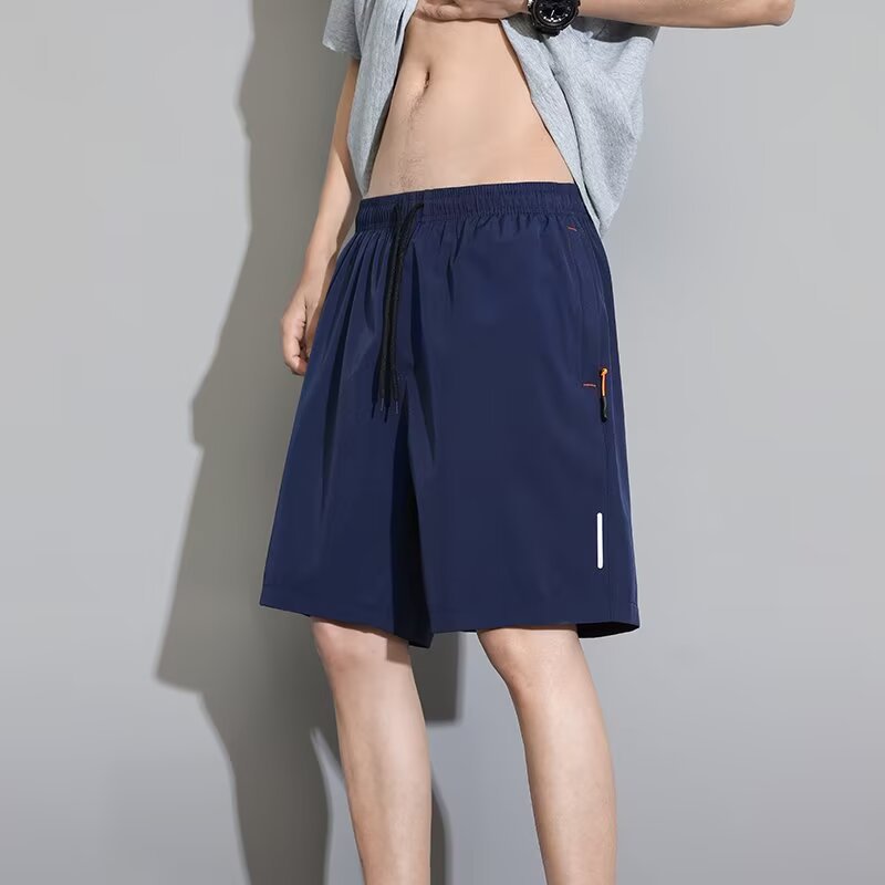 Loose Fit Ice Silk Shorts - Summer Casual Wear