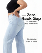 Women's BBL Wide Leg Jeans - High Waisted Butt Lifting Straight Denim, Plus Size, Zero Posterior Gap, Stretchy Slimming Fit