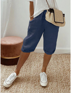 Women's Casual Cotton Linen Capris
