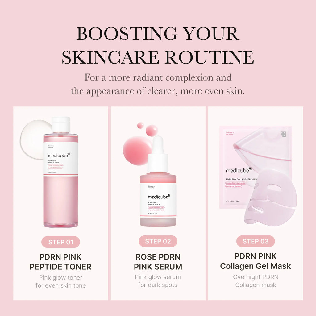 [medicube] PDRN Pink Collagen Gel Mask 4Sheets Salmon DNA Color Changing Pink GlowCollagen Facial Mask Korean Skincare
